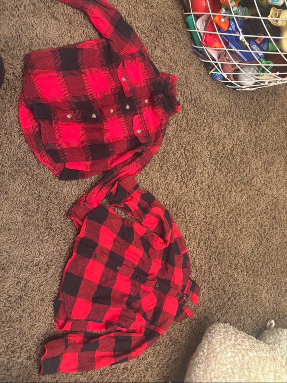 Red and Black Buffalo Plaid Button-Up Shirt